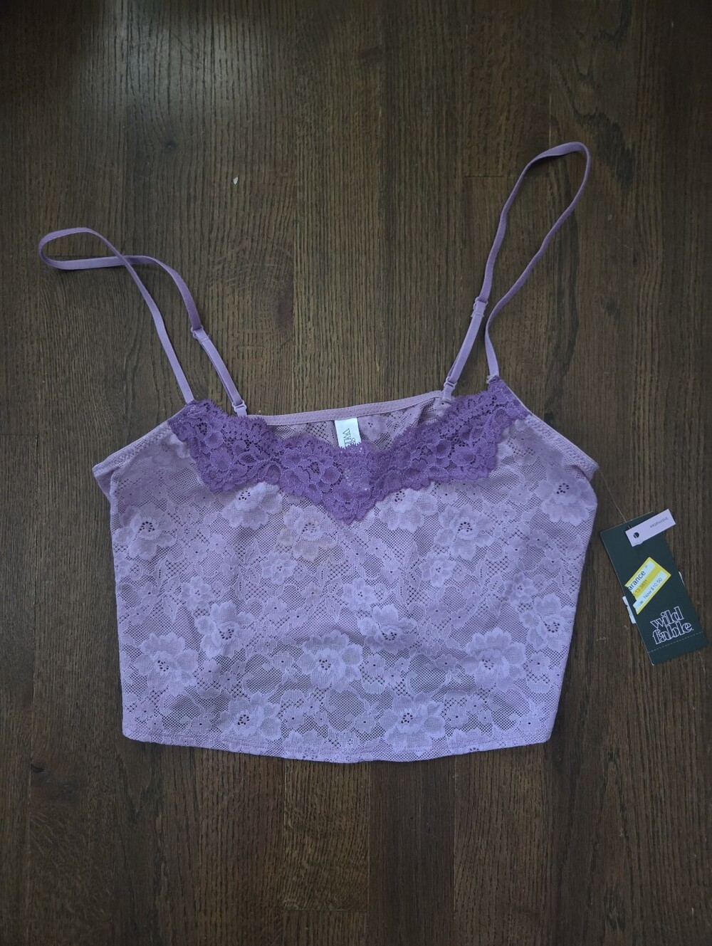 New Wild Fable Womens Small Lilac Lace Crop Camisole